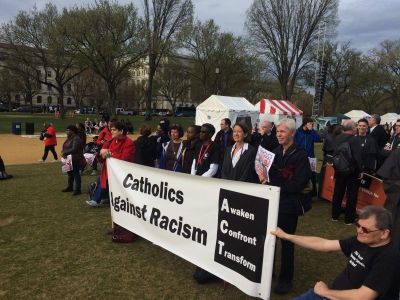 Catholic participants at the A.C.T. to End Racism interfaith service on the National Mall in Washington, D.C. on April 4, 2018.