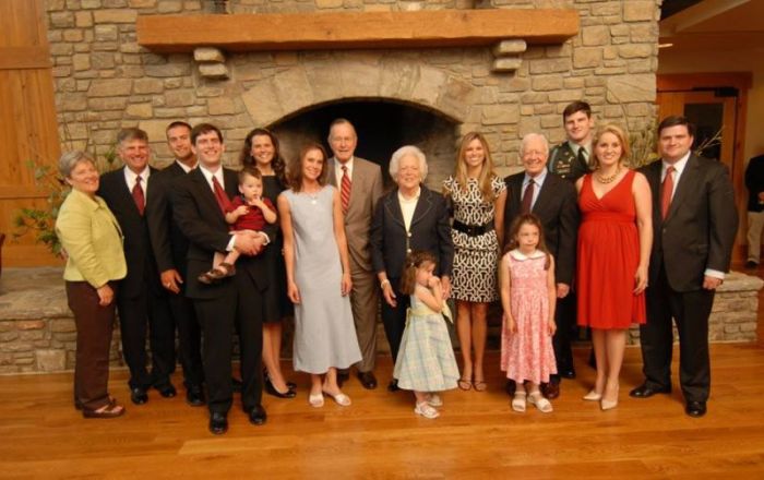 Barbara Bush (C) during a visit to visited the Billy Graham Library and Billy Graham Evangelistic Association in North Carolina in this undated photo.