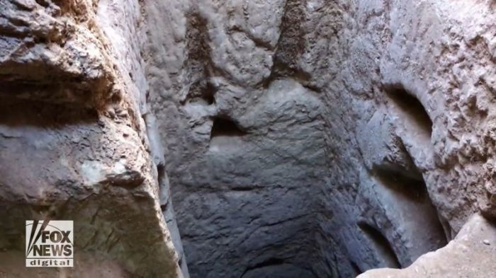 The ruins of an ancient Christian refuge, or early church, possibly dating back to the first centuries of Christendom's existence, under the Roman Empire has been discovered in Manbij, Syria. Video from April 2018.