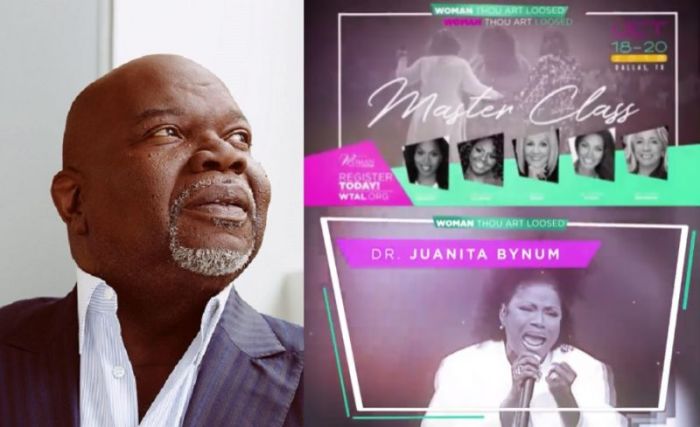 Bishop T.D. Jakes (L) will reunite with Bishop Juanita Bynum in fall 2018.