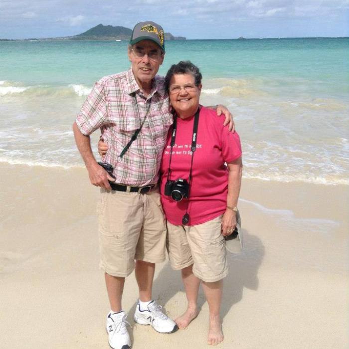 Amateur photographer, Paulette Osborne (R) and her husband.