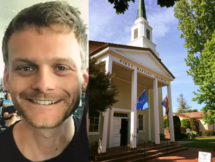 The Rev. Gregory Stevens (L) resigned from First Baptist Church in Palo Alto, California.