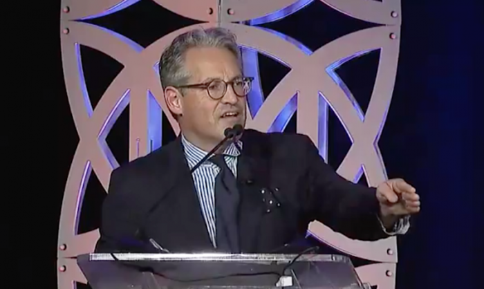 Radio host Eric Metaxas speaks at the Colson Center's 2018 Wilberforce Weekend conference in Washington, D.C. on May 18, 2018.