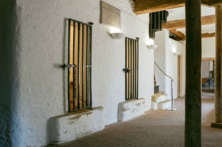 William Bradford and other Pilgrims were imprisoned in the jail cells at Boston's medieval Guildhall.