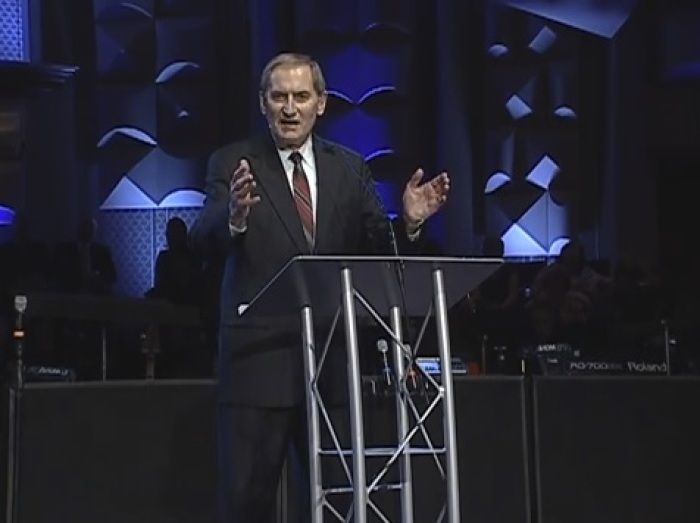 Jimmy Jackson preaches at Whitesburg Baptist Church in Huntsville, Alabama in April 2013.