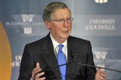 Senate Majority Leader Mitch McConnell was chased on his way out of a restaurant by protesters on Saturday, July 7.