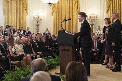 President Donald J. Trump nominates Judge Brett M. Kavanaugh for the United States Supreme Court on July 9, 2018.