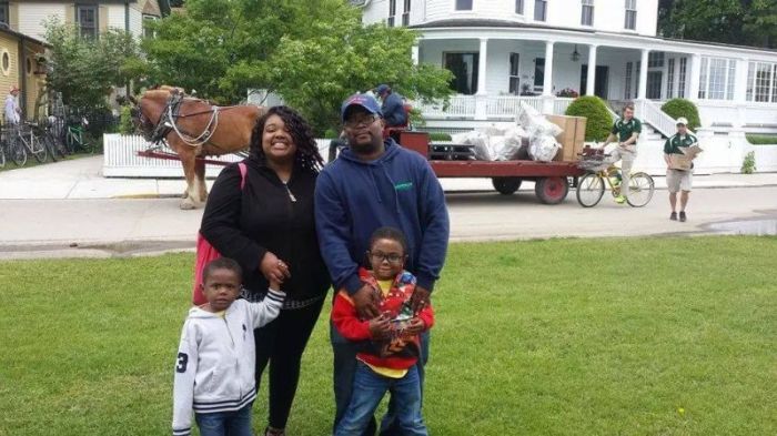 Tia Coleman with her late husband and children.