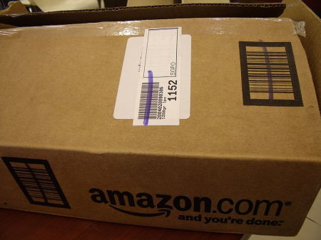 A picture of a box Amazon uses to ship goods