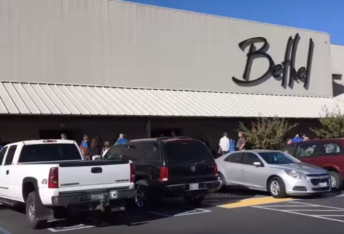 The exterior of Bethel Church in Redding, California.