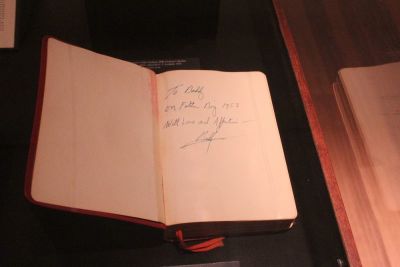 The Bible that Billy Graham gave his father for Father's Day in 1953 sits on display at the Museum of the Bible in Washington, D.C. on Aug. 3, 2018.