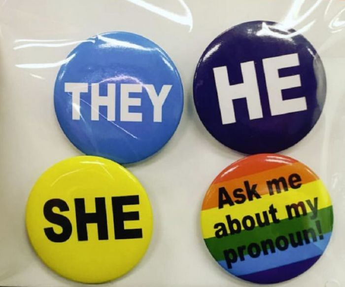 Pronoun pins