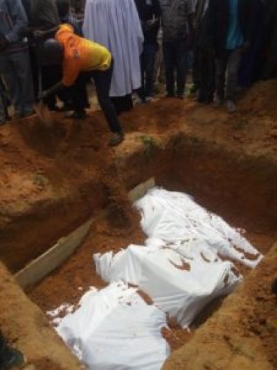 The Rev. Gyang and other victims buried in a mass grave in Nigeria on Aug. 29, 2018.