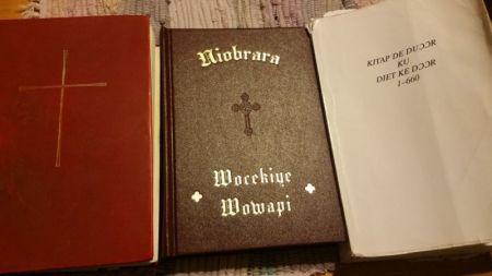 Prayer books used by the Episcopal Diocese of South Dakota, which has considerable Native American representation in their membership.