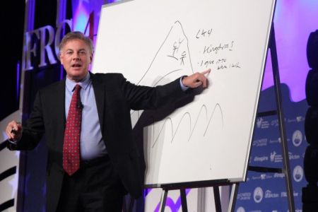 Evangelical author and speaker Lance Wallnau gives a presentation at the Family Research Council's Values Voters Summit at the Omni Shoreham Hotel in Washington, D.C., on September 21, 2018.