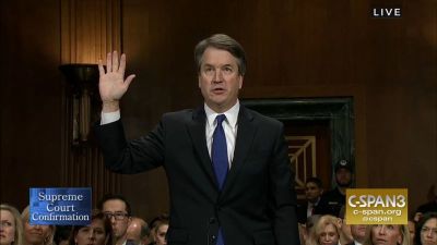 Brett Kavanaugh at the Senate Judiciary Committee hearing in Washington D.C. on September 27, 2018.