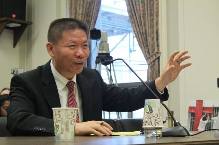 Rev. Bob Fu, founder of China Aid, speaks at a House Foreign Affairs' subcommittee hearing on the increasing persecution in China in Washington, D.C., on Sept. 27, 2018.