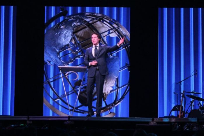 Televangelist Joel Osteen speaks during a 'Night of Hope' event at Capital One Arena in Washington, D.C. on Oct. 6, 2018.