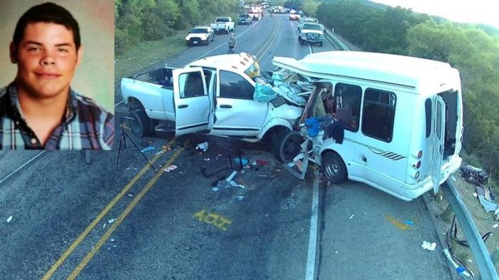 Southbound view of accident vehicles at final rest and Jack Dillon Young (inset).