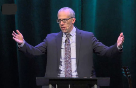 Kevin DeYoung, senior pastor at Christ Covenant Church in Matthews, North Carolina, and board chairman of The Gospel Coalition, speaks at the Gospel Coalition's West Coast Conference in Fullerton, California, on Oct. 16, 2018.