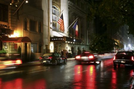 The Sofitel New York Hotel in midtown Manhattan, near Broadway.