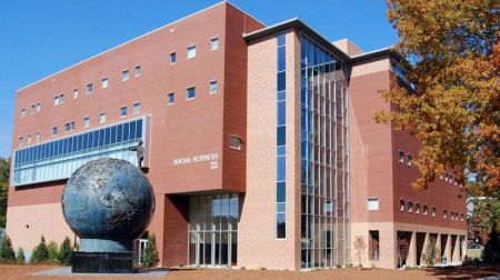 The Kennesaw State University Social Science Building and Spaceship Earth.