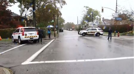 Police responded after a gunman opened fire Saturday morning at a synagogue in Pittsburgh, Pennsylvania on Saturday, Oct. 27, 2018.