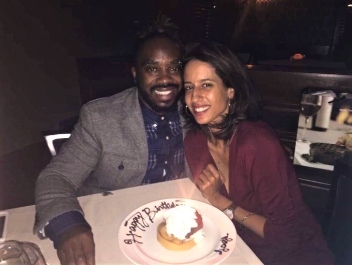 Victor S. Couzens (L), senior pastor Inspirational Baptist Church located in Cincinnati, Ohio, celebrates with Andrea Garrison on her birthday in 2017.