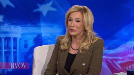 Florida megachurch pastor and televangelist Paula White-Cain on a special edition of the Kenneth Copeland Ministries program 'Believer's Voice of Victory' in October 2018.