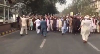 Angered Muslims in Lahore, Pakistan, protest the release of Christian mother Asia Bibi after she spent eight years on death row on Oct. 31, 2018.