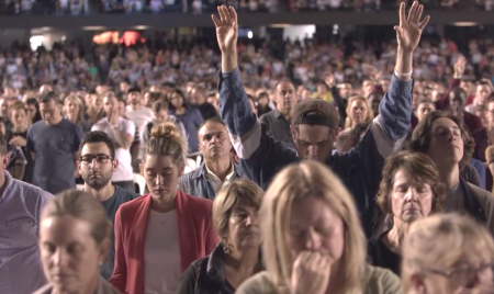 Thousands of people attend Awakening Australia at Marvel Stadium, Nov. 16-18, 2018.