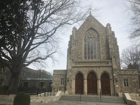 Main entrance to St. Stephen’s Episcopal Church of Richmond, Virginia. 