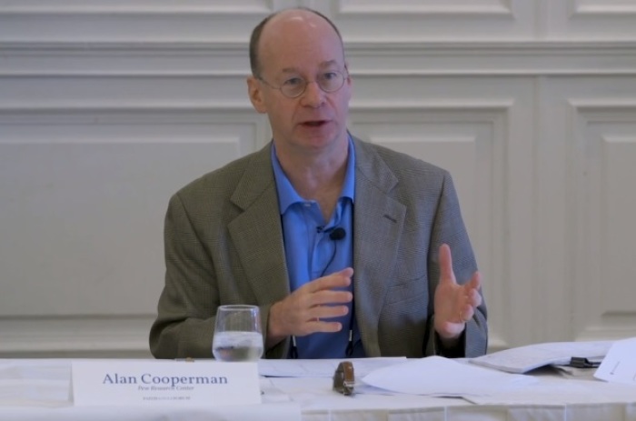 Alan Cooperman, director of religion research at the Pew Research Center, speaks at the Faith Angle Forum in Miami Beach, Florida on Nov. 11, 2018. 