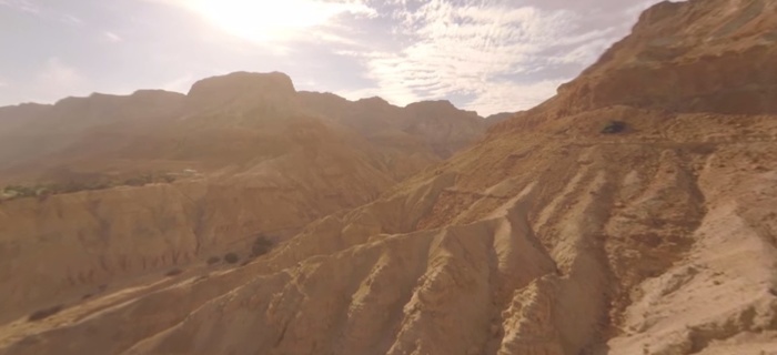 Panoramic view of one of the world's saltiest bodies of water, the Dead Sea, in October 2017.