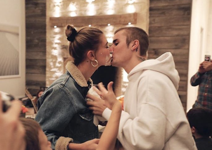 Justin Bieber and Haley Baldwin on Thanksgiving, celebrating Baldwin birthday, November 22, 2018.