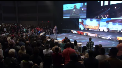 Pastor John Gray preaches at Relentless Church, Nov. 25, 2018.