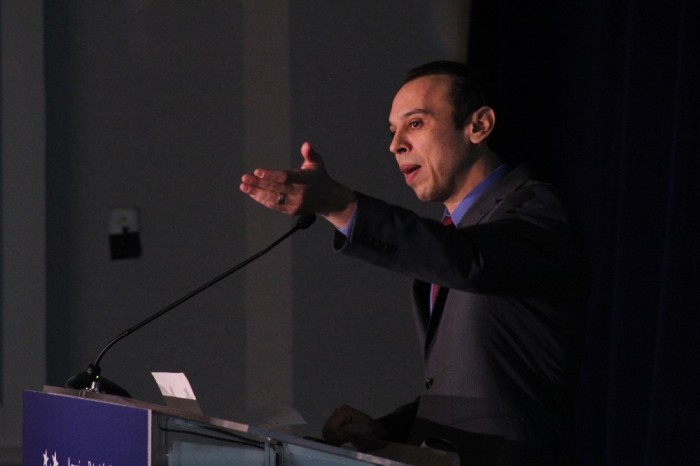 Roger Severino, the director of the Department of Health and Human Services Office of Civil Rights, speaks at the American Principles Project Foundation 'State Lunch' held at the Mayflower Hotel in Washington, D.C. on Dec. 11, 2018. 