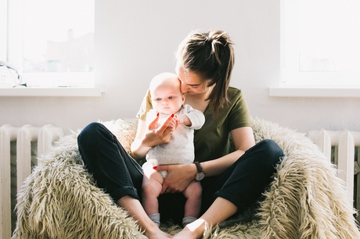 Mom with baby. 