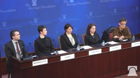 Feminists speak on horrors of transgender medicine, gender identity ideology dangers at Heritage Foundation in Washington, D.C. on January 28, 2019. 