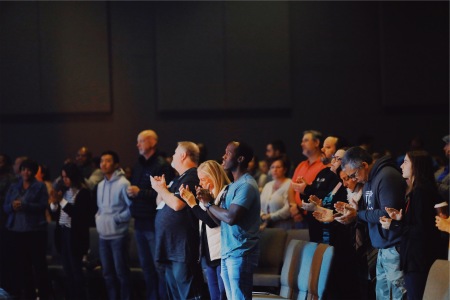 Attendees worship at Transformation Church in Indian Land, South Carolina. 