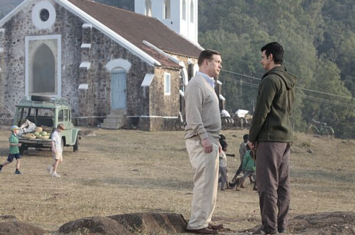 Stephan Baldwin and Sharman Joshi on the set of 'The Least of These,' 2018.