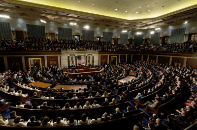 President Donald Trump delivers his State of the Union address at the U.S. Capitol Building in Washington, D.C. on Feb. 5, 2019.