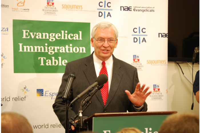 National Association of Evangelicals President Leith Anderson speaks at an Evangelical Immigration Table event. NAE is one of several members of the evangelical coalition advocating for immigration reform. 