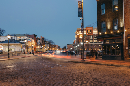 The streets of Baltimore in the historic Fell’s Point neighborhood. 