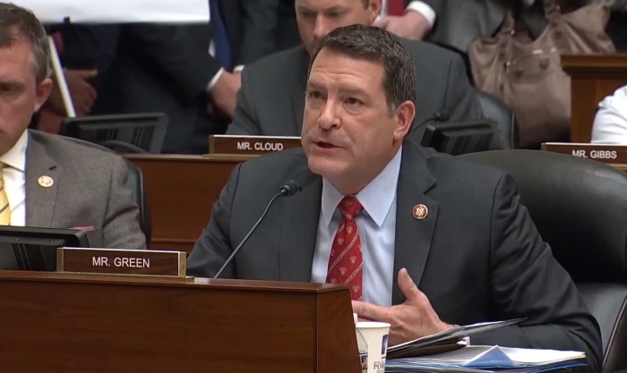 Rep. Mark Green, R-Tenn., questions Michael Cohen during a House hearing in Washington, D.C. on Feb. 27, 2019. 