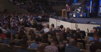 Francis Chan, founder of Cornerstone Church in Simi Valley, California, speaks at the Exponential Conference at First Baptist Orlando in Orlando, Florida on Tuesday, March 5, 2019. 