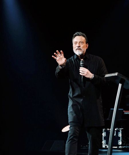 Erwin McManus preaching at his church, Mosaic Church, Los Angeles California, 2019.