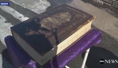 A 150-year-old Bible that survived two church fires, one in the 1950s and another in 2019. 