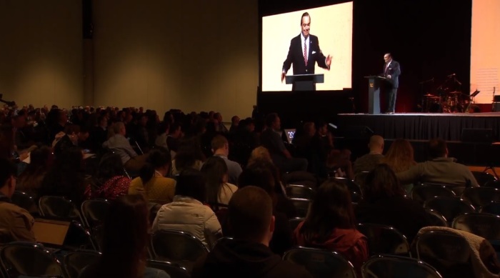 Ligon Duncan, chancellor and CEO of Reformed Theological Seminary, gives remarks at The Gospel Coalition pre-conference event on Monday, April 1, 2019. 