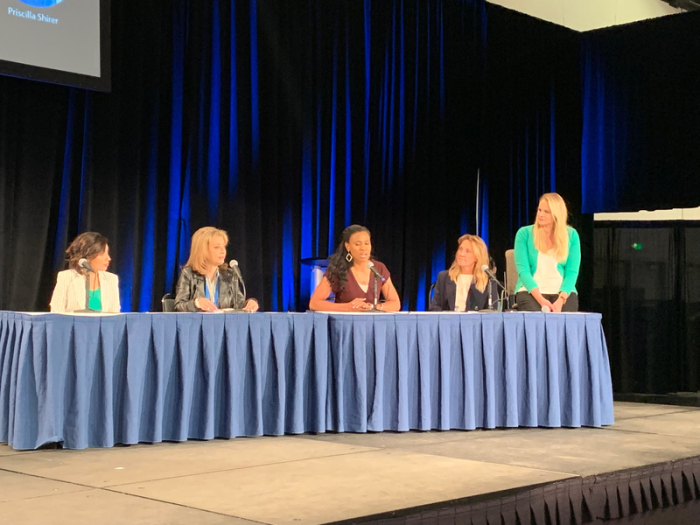 Priscilla Shirer speaks at the 'Women in Entertainment' panel at NRB in Anaheim, California.